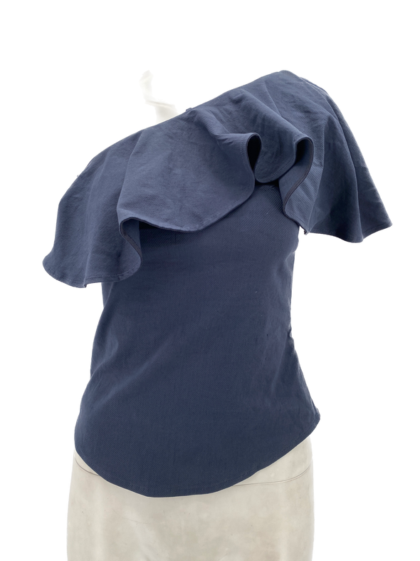 Top asymétrique bleu