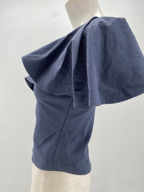 Top asymétrique bleu