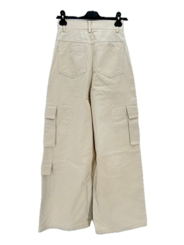 Pantalon cargo écru