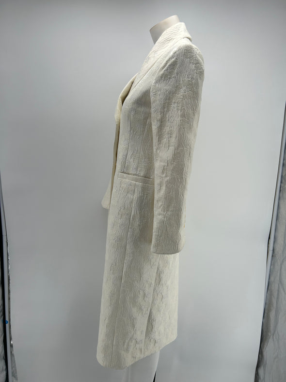 Manteau long blanc imprimé