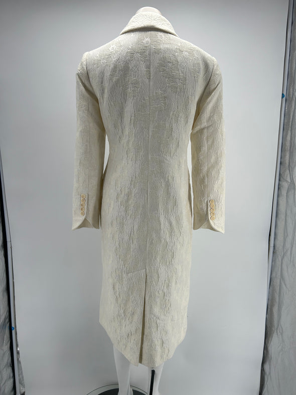 Manteau long blanc imprimé