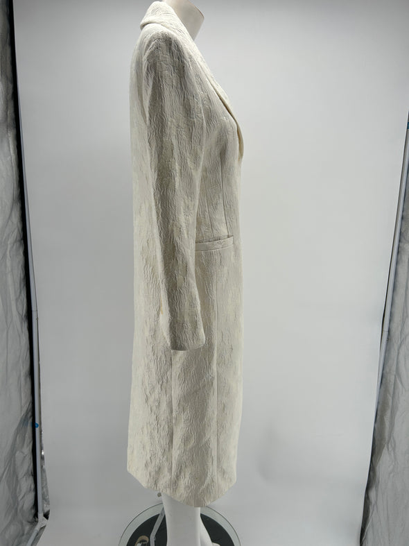 Manteau long blanc imprimé