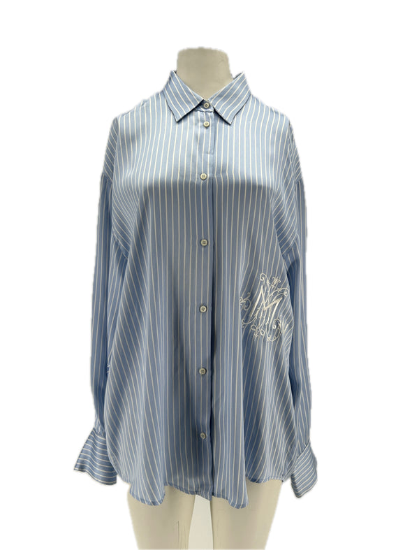 Chemise rayée en soie