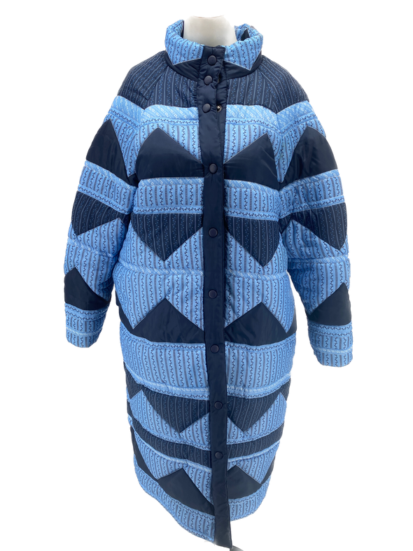 Doudoune longue bleue