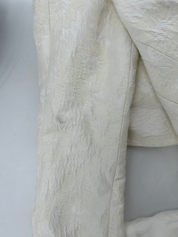 Manteau long blanc imprimé