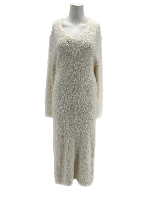Robe "Kamila" longue blanche texturée