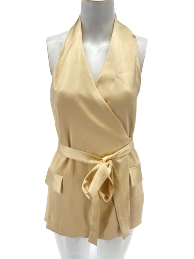 Gilet en soie beige