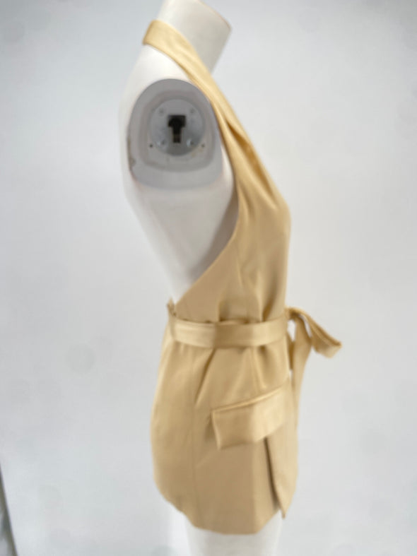 Gilet en soie beige