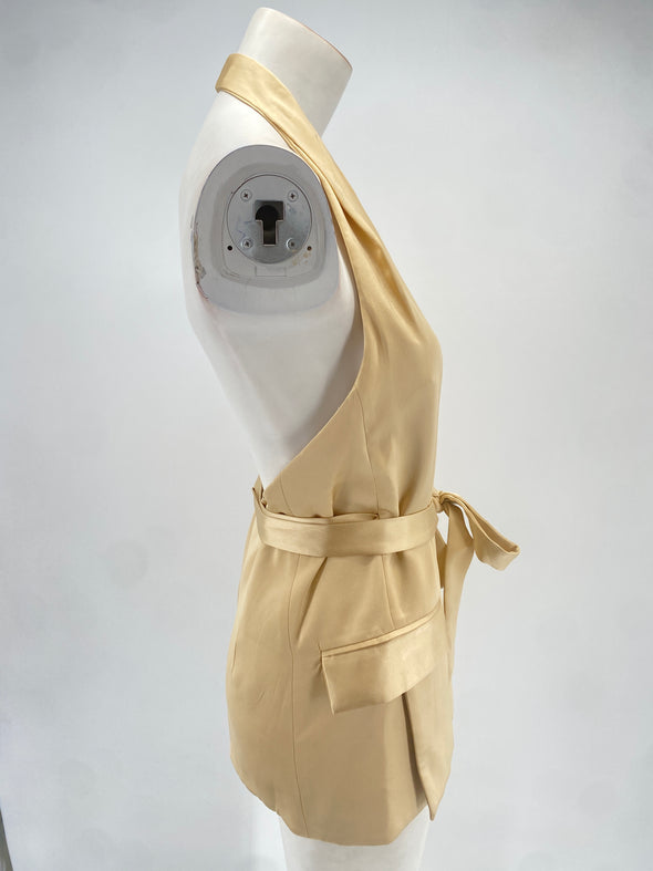 Gilet en soie beige