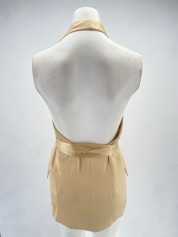 Gilet en soie beige