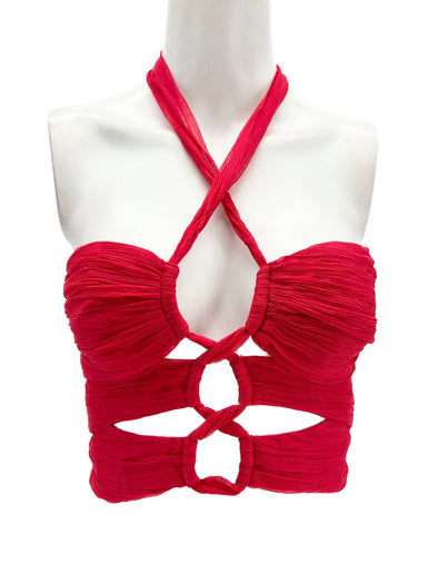 Top rouge à nouer "Margot"