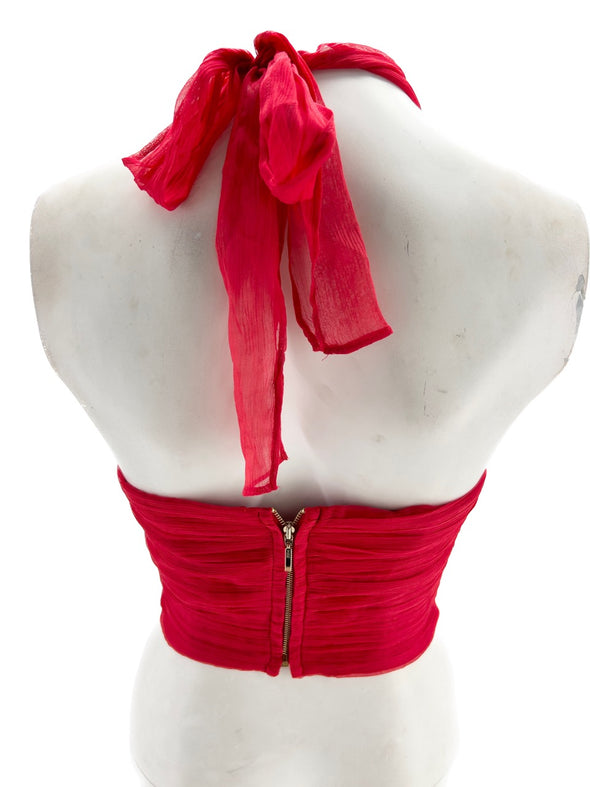 Top rouge à nouer "Margot"