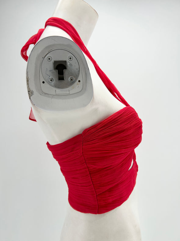 Top rouge à nouer "Margot"