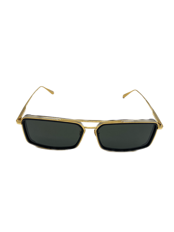 Lunettes de soleil noires et dorées