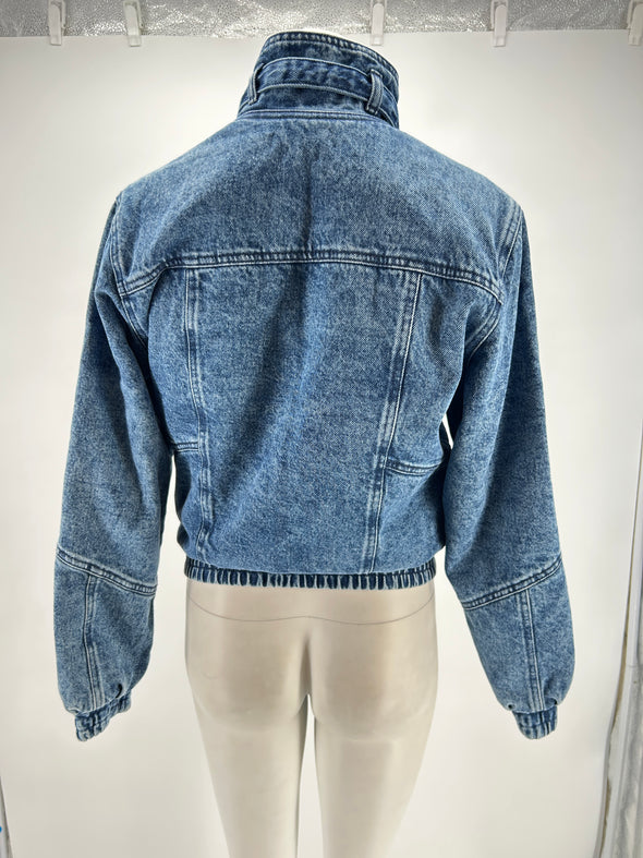 Bomber en jean bleu