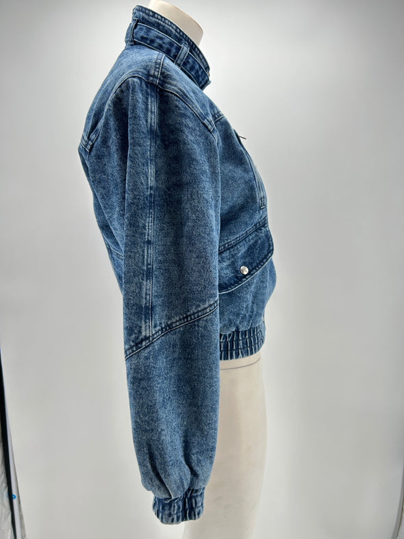 Bomber en jean bleu