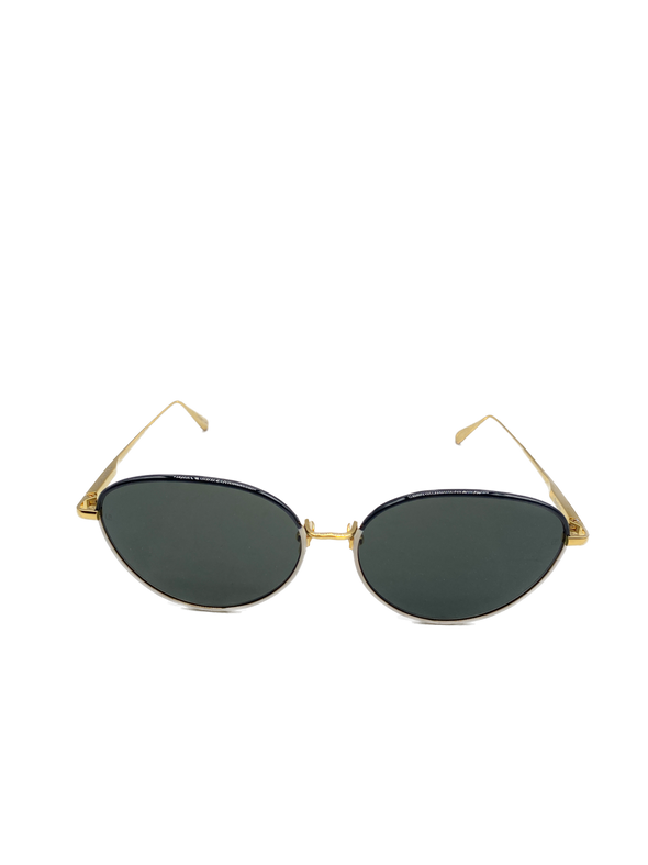 Lunettes de soleil blanches et dorées