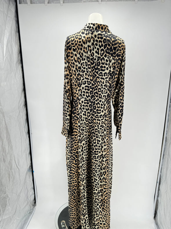 Robe en soie imprimée léopard