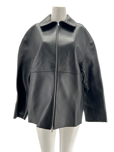 Veste en cuir noire