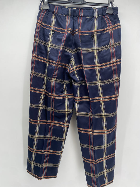 Pantalon marine à carreaux