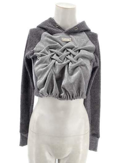 Sweatshirt court en velours