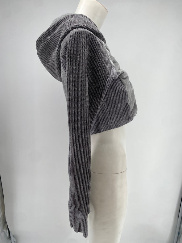 Sweatshirt court en velours