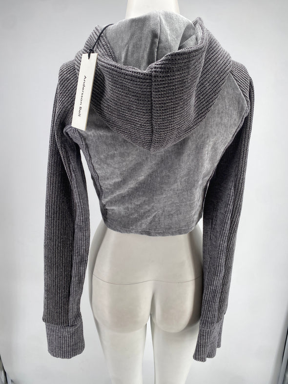 Sweatshirt court en velours