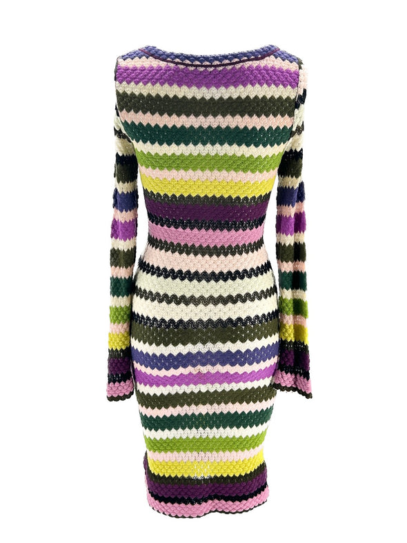 Robe multicolore à rayures