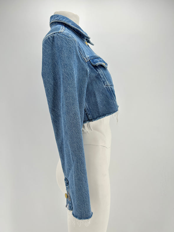 Veste en denim crop