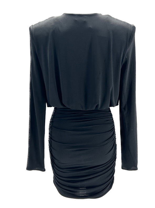 Robe noire à col en V