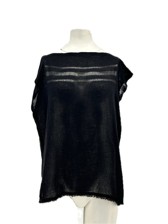 Top noir transparent
