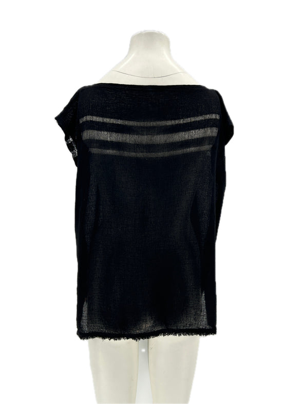 Top noir transparent