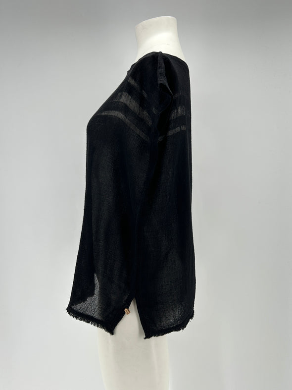 Top noir transparent