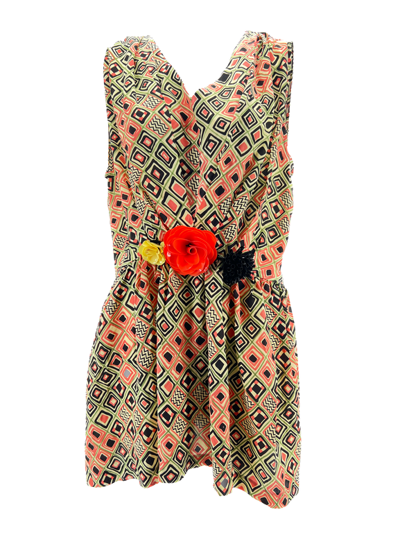 Robe multicolore en soie