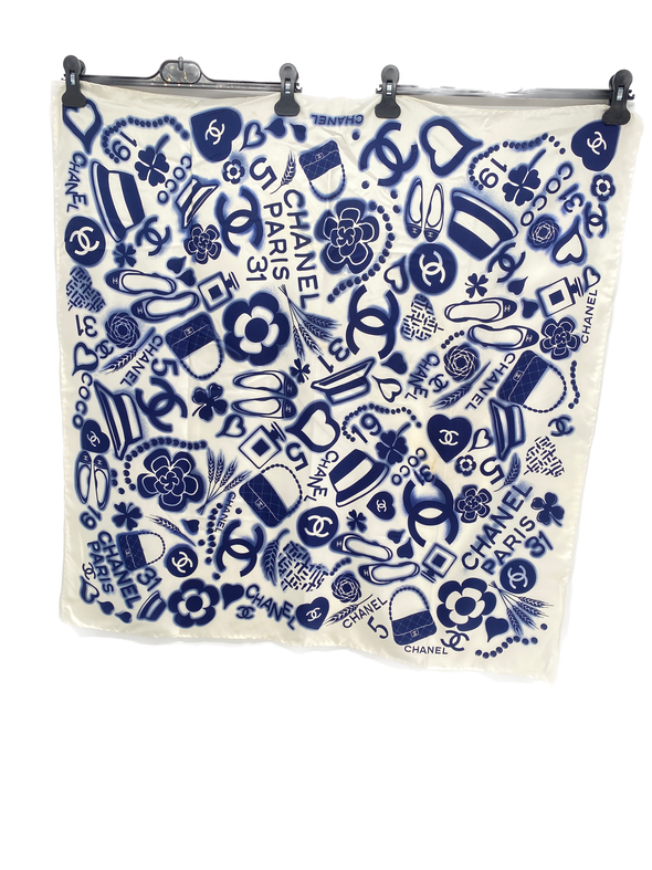 Foulard marine et blanc