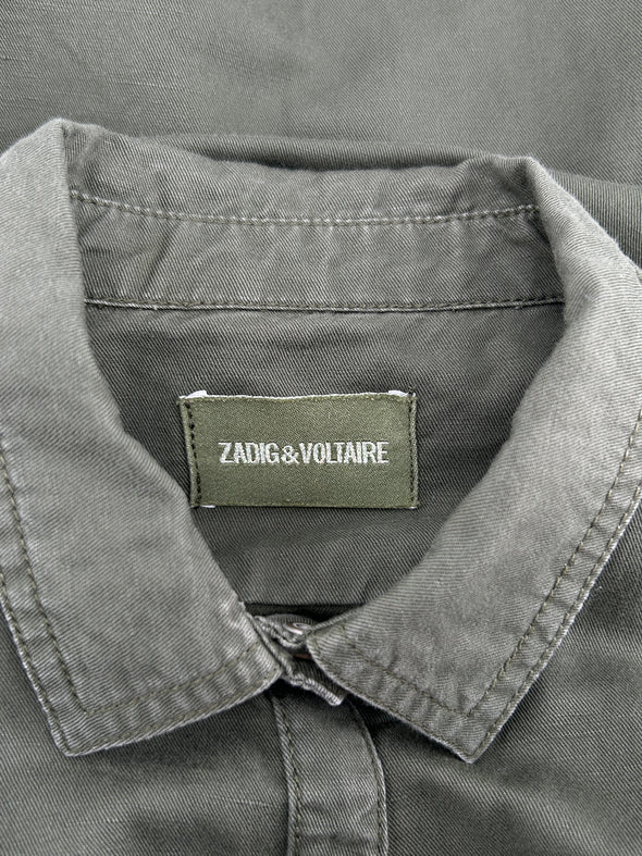 Chemise en lin kaki