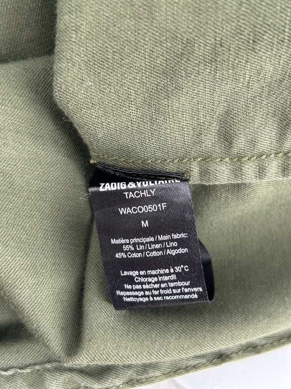 Chemise en lin kaki