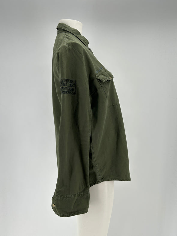 Chemise en lin kaki
