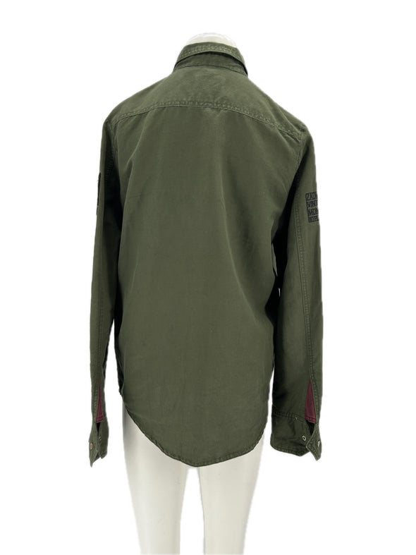 Chemise en lin kaki
