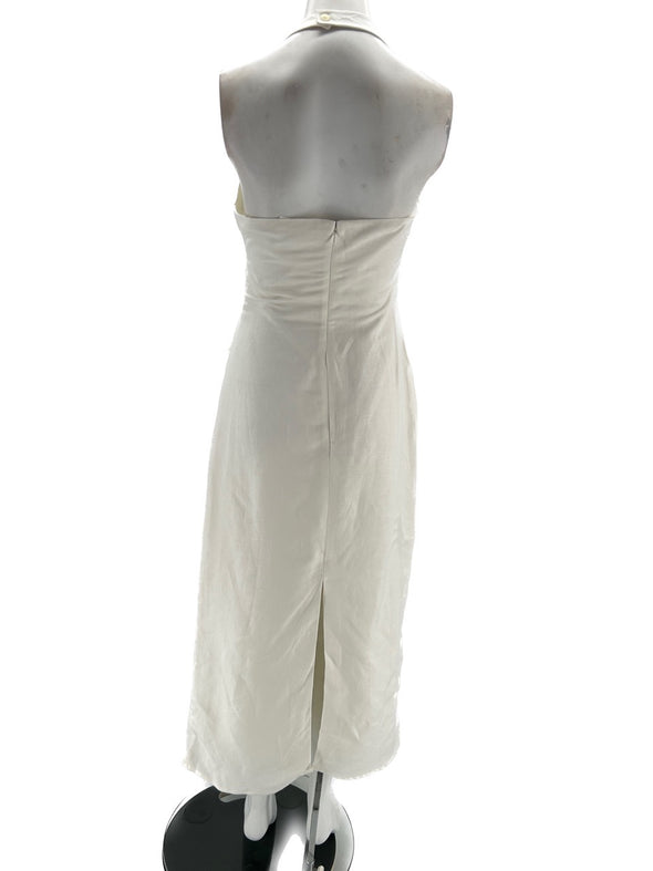 Robe longue blanche en lin