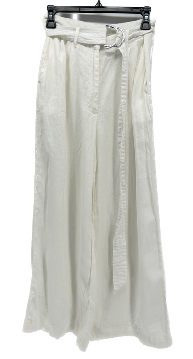 Pantalon blanc large en lin