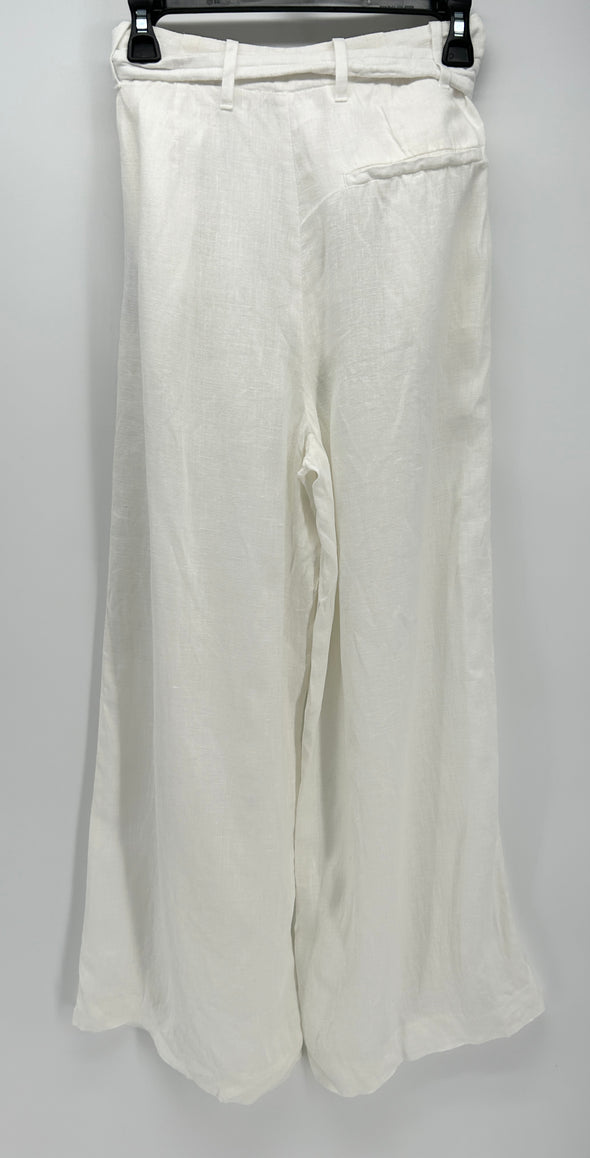 Pantalon blanc large en lin