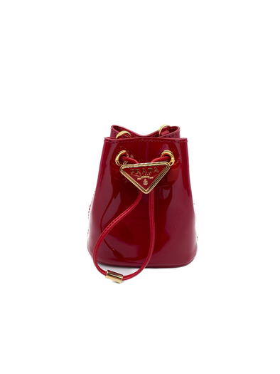 Mini sac en cuir vernis rouge