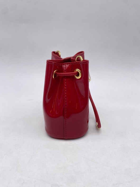 Mini sac en cuir vernis rouge