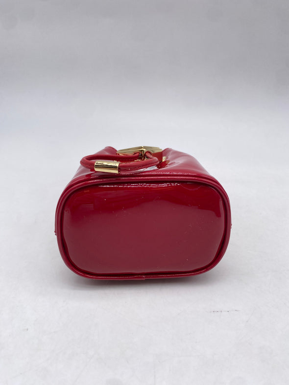 Mini sac en cuir vernis rouge