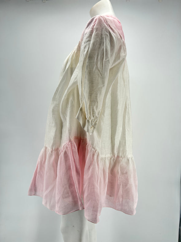 Robe dégradé rose et blanc