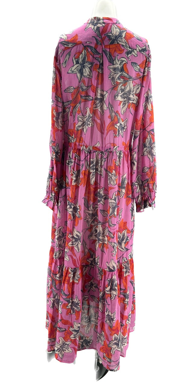 Robe rose à fleurs