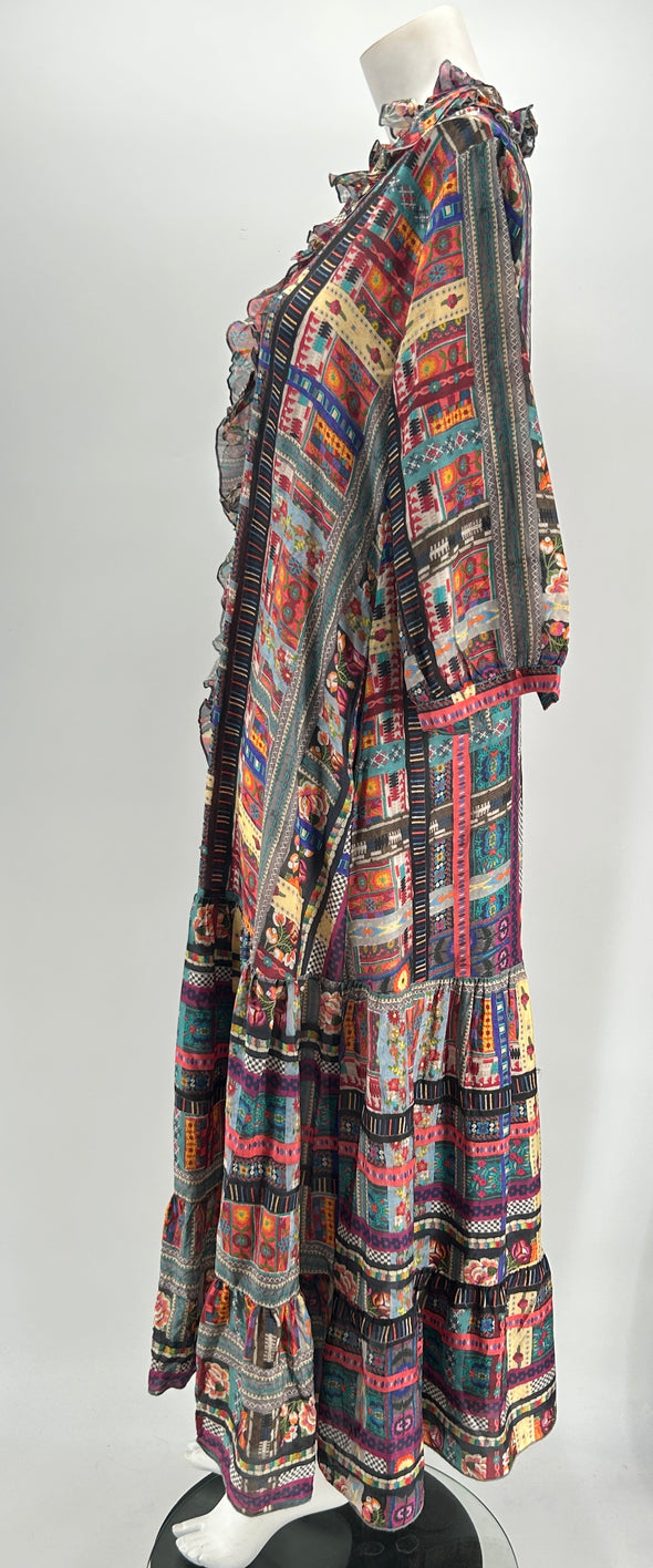 Robe multicolore à motifs ethniques