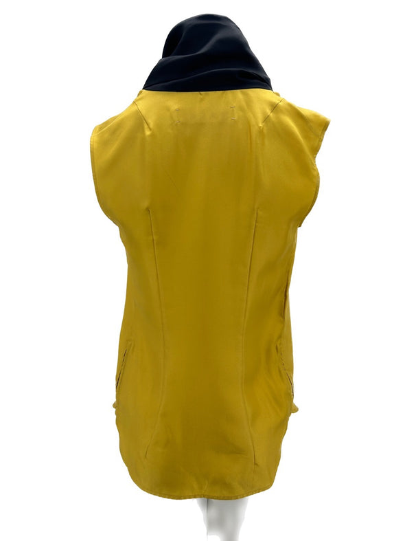 Top en soie jaune