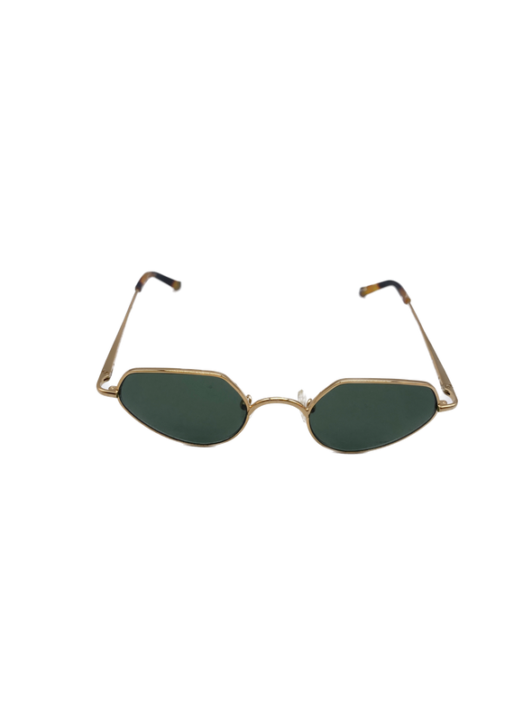 Lunettes de soleil dorées et marron